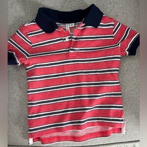 Janie and Jack Striped Red and Navy Polo Shirt